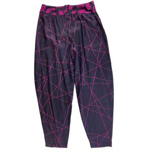 Vintage Eighties Black & Pink Geometric Baggy Print Pants Size 13 Punk New Wave
